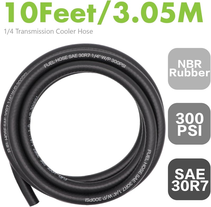 Jeemiter 1/4" & 5/16" ID Fuel Line Hose Combo Pack - 10FT Each (20FT Total) with 20 Clamps - SAE 30R7 Small Engine Repair Kit for Lawn Mowers, Generators, ATVs, Motorcycles - Image 3